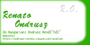 renato ondrusz business card